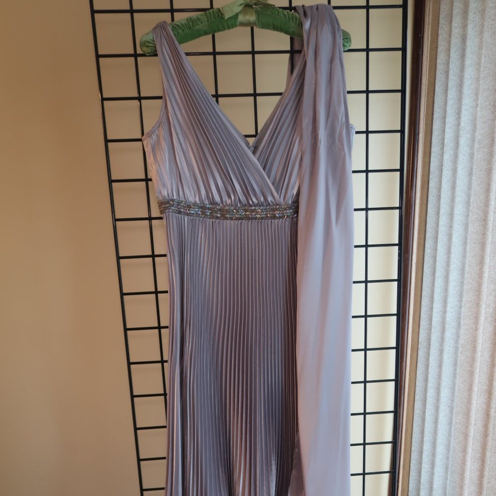 Cachet NY Color: Platinum Evening Gown with Sash - Never Worn